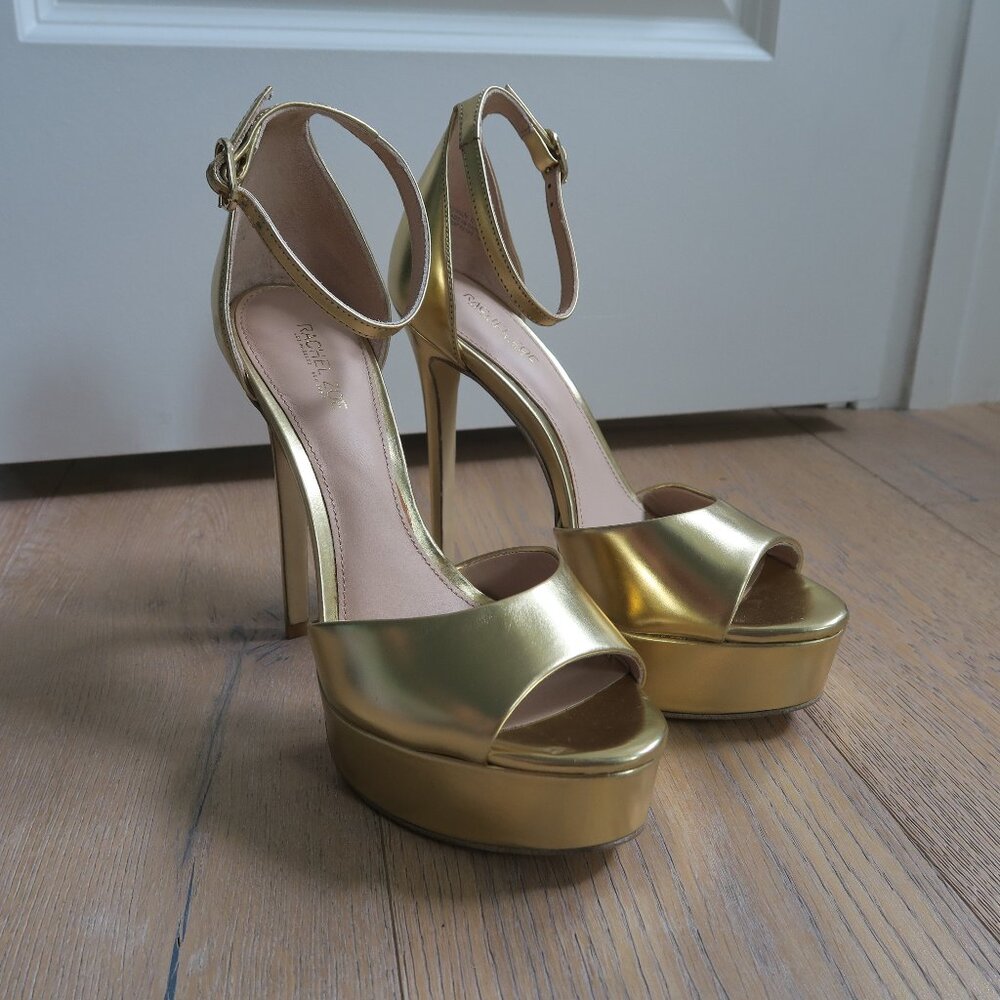 New RACHEL ZOE Women's Margo High-heel Platform Sandals In Gold